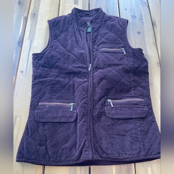 Eddie Bauer Jackets & Blazers - Eddie Bauer Purple Quilted Vest Outdoor Essential Zipper Cargo Pockets M Tall